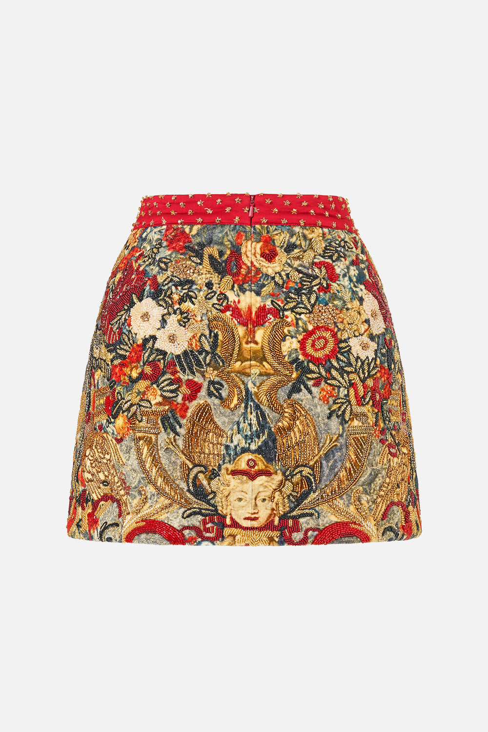 The CAMILLA Micro Mini Skirt in our Meet Me At The Met print.