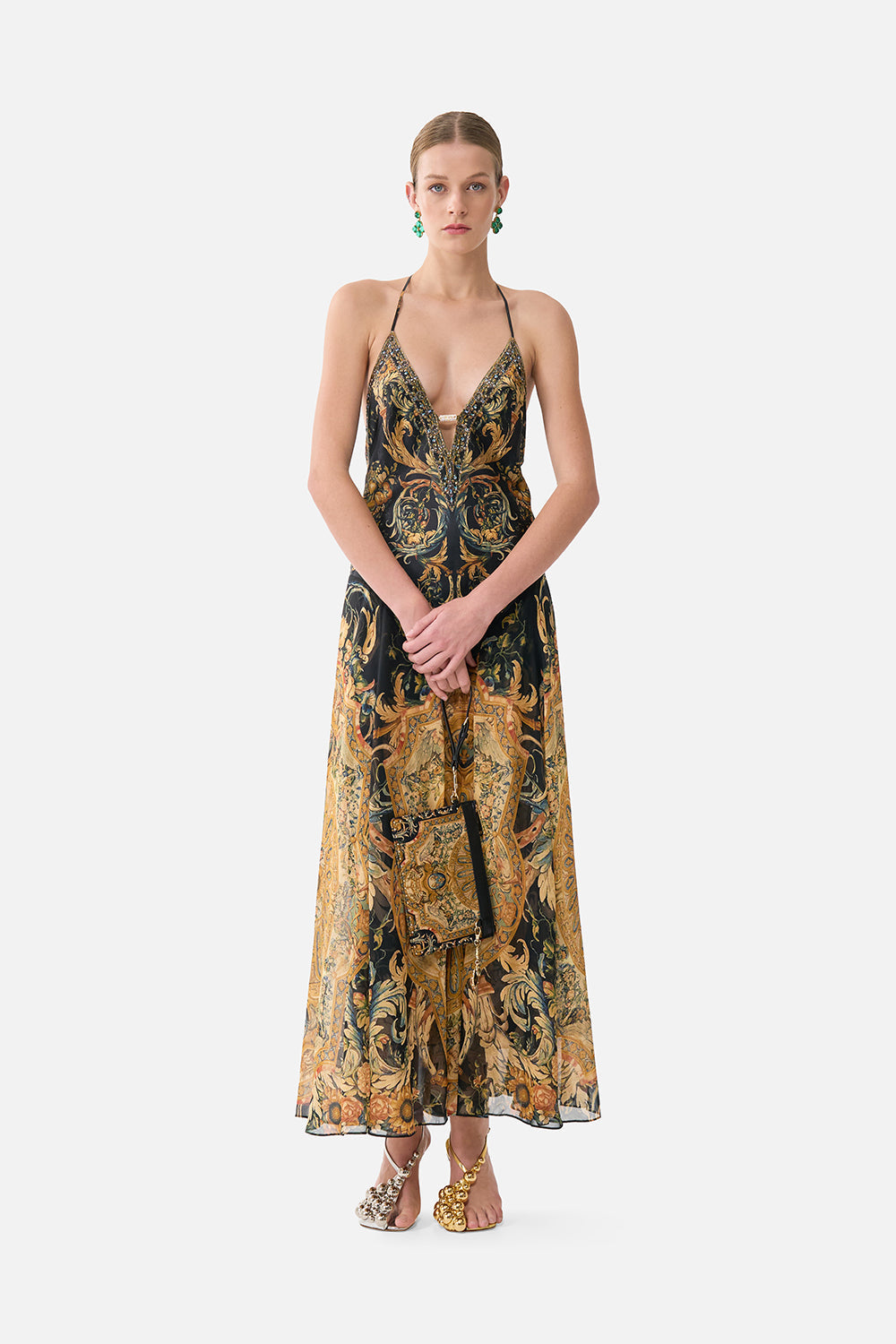 The CAMILLA PRINTED SILK TWILL SQUARE SCARF NIGHT GARDEN in our  print.