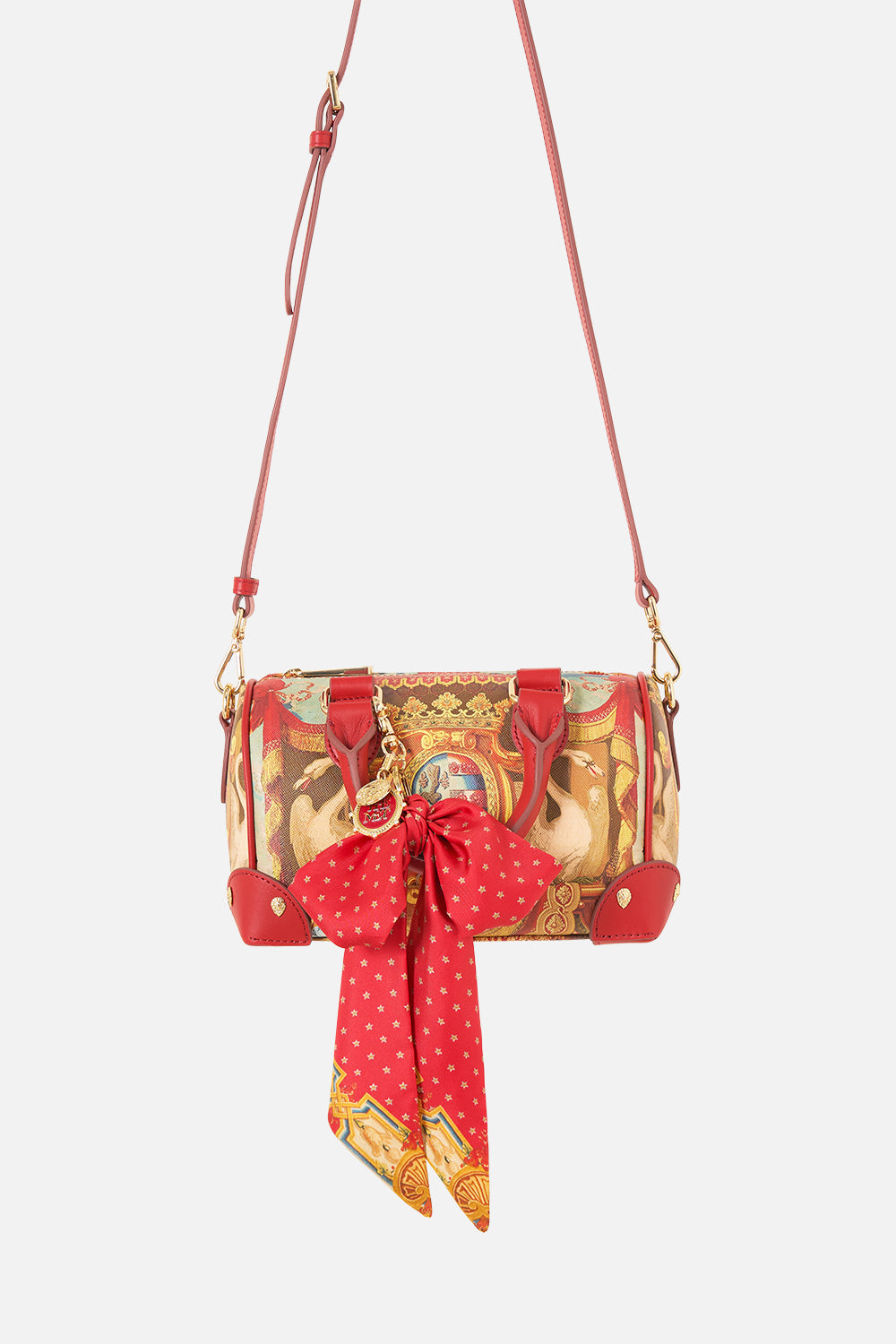 The CAMILLA CLUTCH WITH WRISTLET LEOTIGRA LAND in our  print.