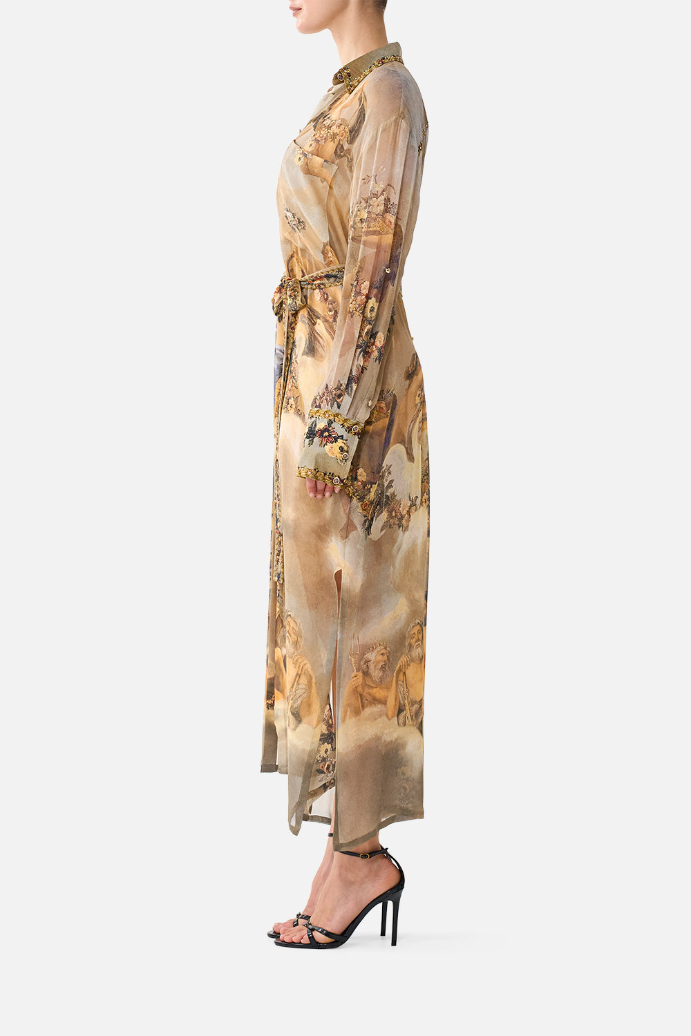 BUTTON FRONT LONG DRESS QUEEN OF BOHEMIA