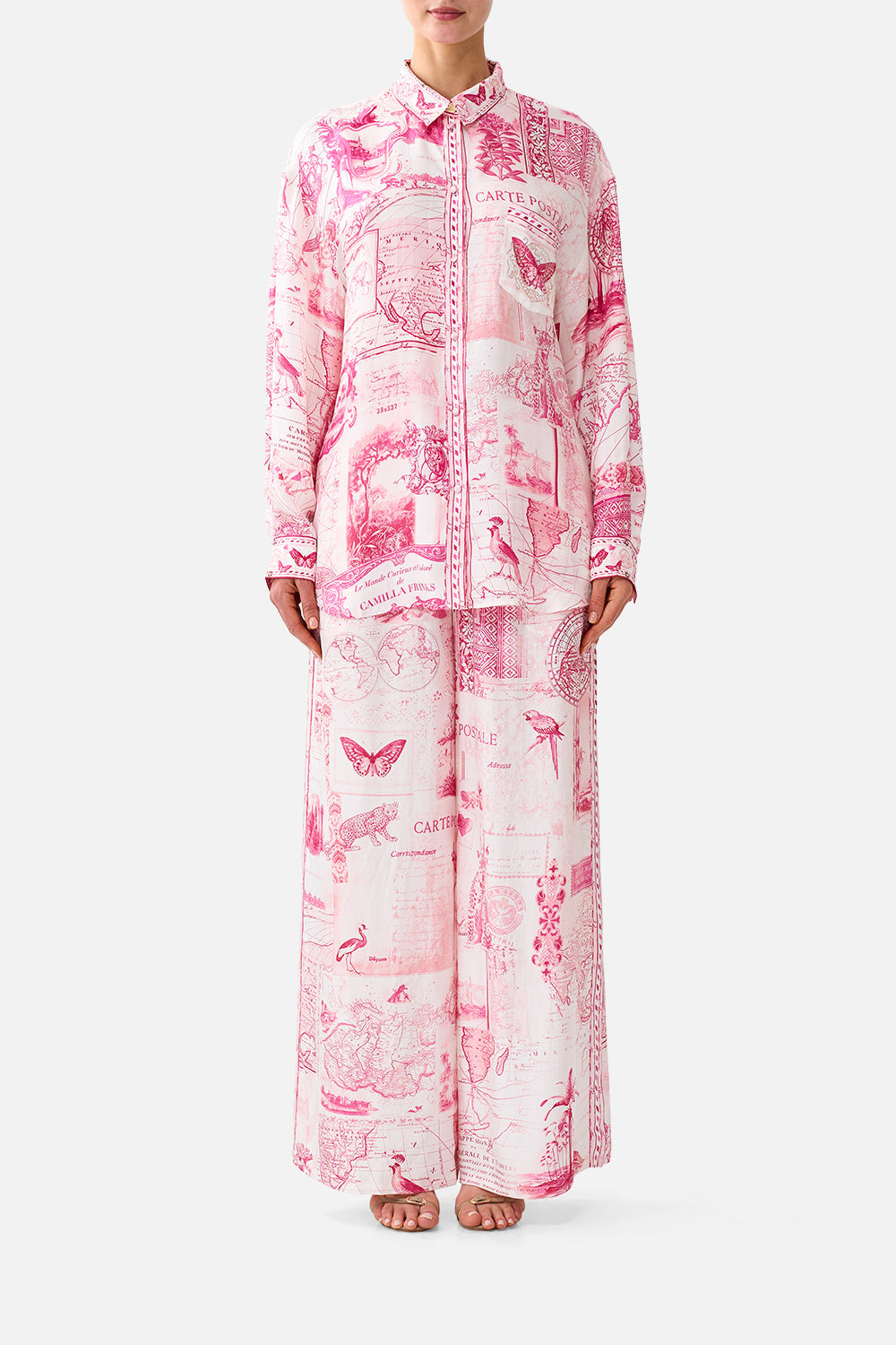 LONG SLEEVE OVERSIZED SHIRT WITH POCKET JOURNAL DE VOYAGE