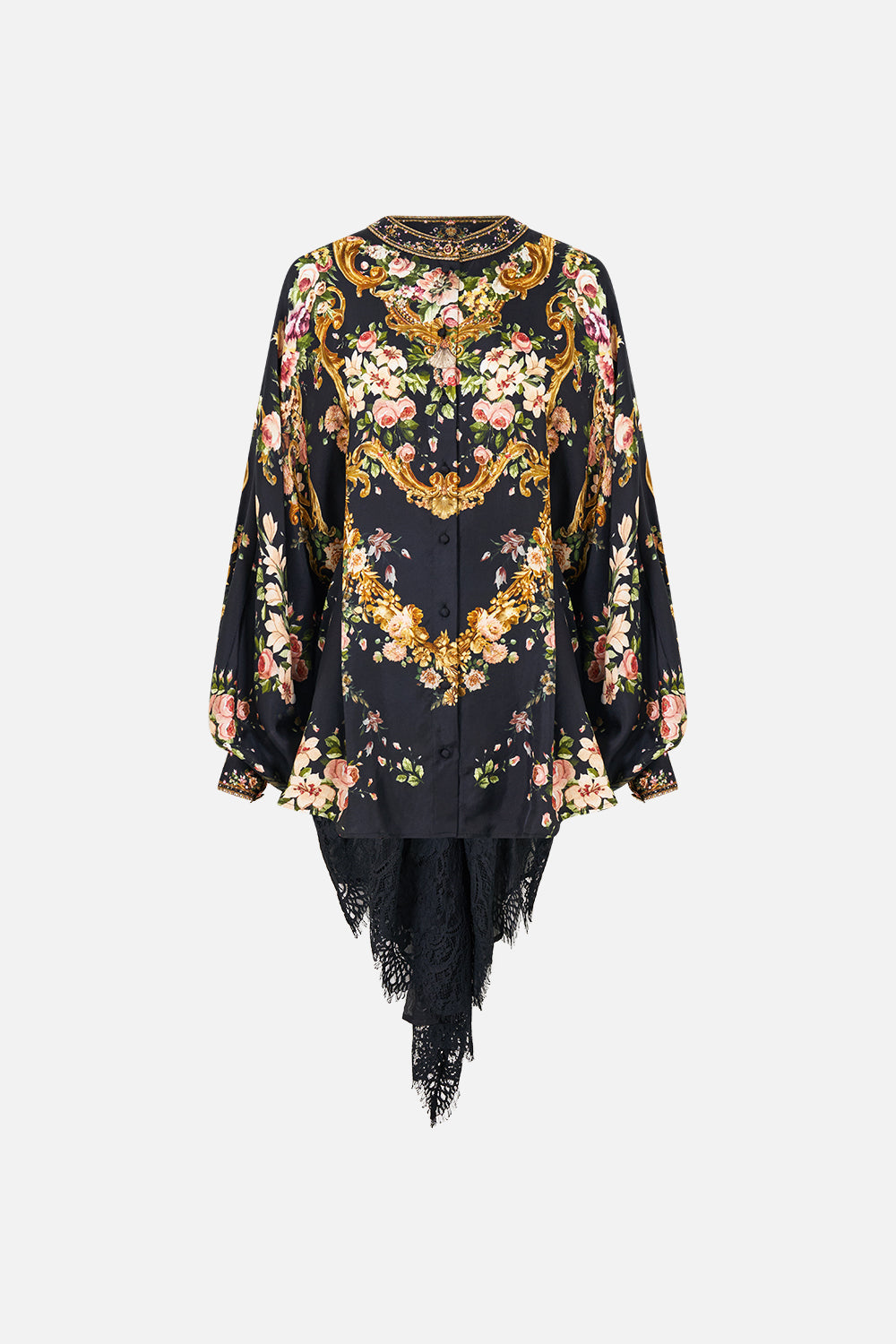 BLOUSE WITH LACE DRAPED BACK DETAIL VERSAILLES OR DIE