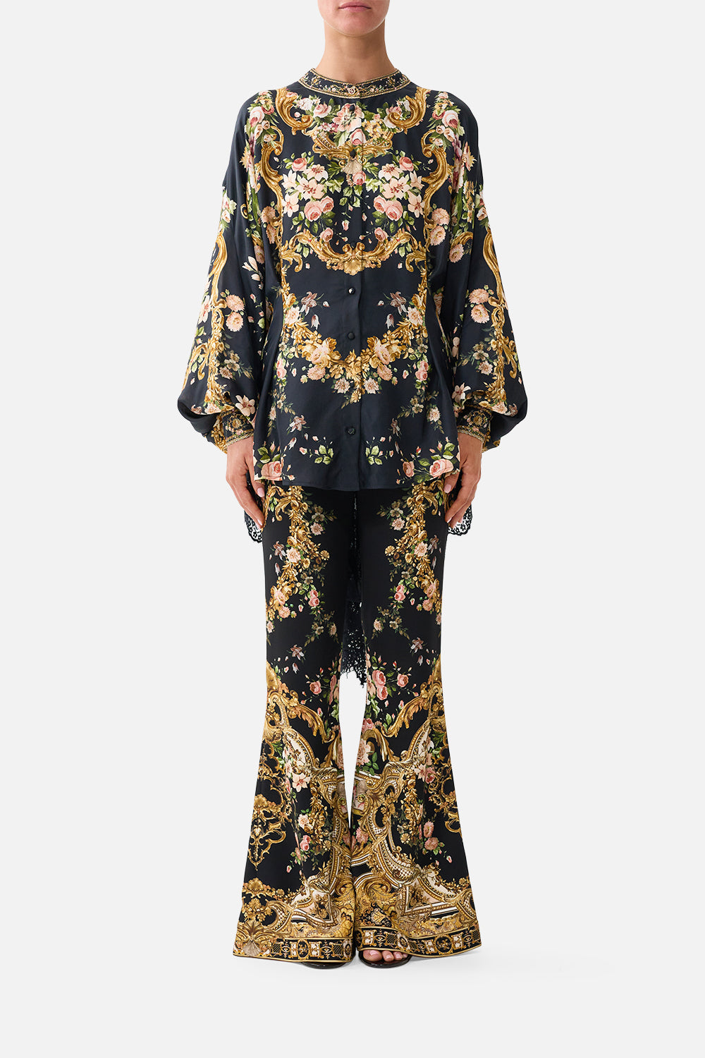 BLOUSE WITH LACE DRAPED BACK DETAIL VERSAILLES OR DIE
