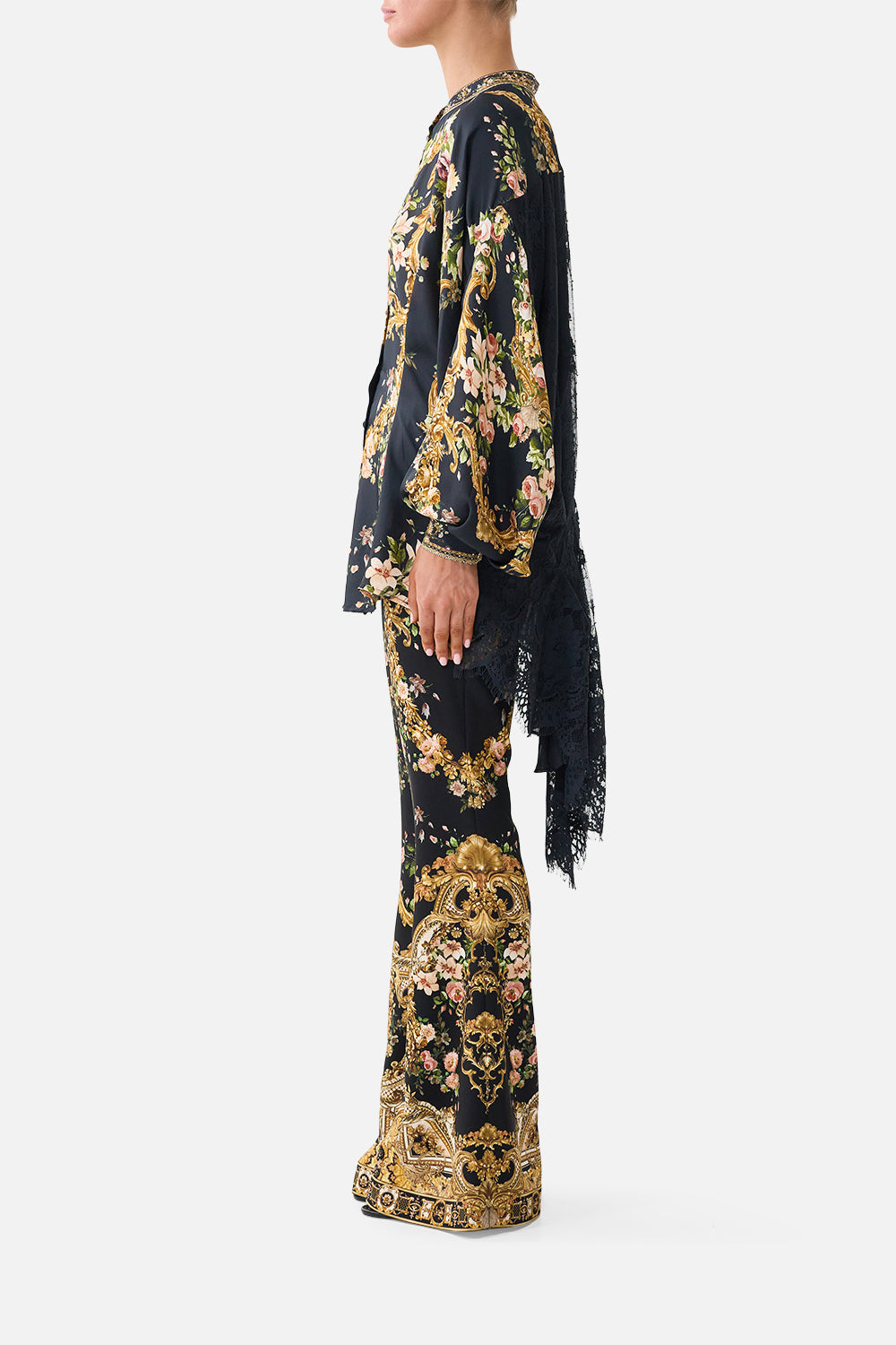 BLOUSE WITH LACE DRAPED BACK DETAIL VERSAILLES OR DIE