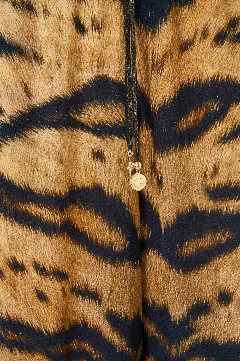The CAMILLA Lounge Pant in our A Wink to the Wild print, fabric detail.