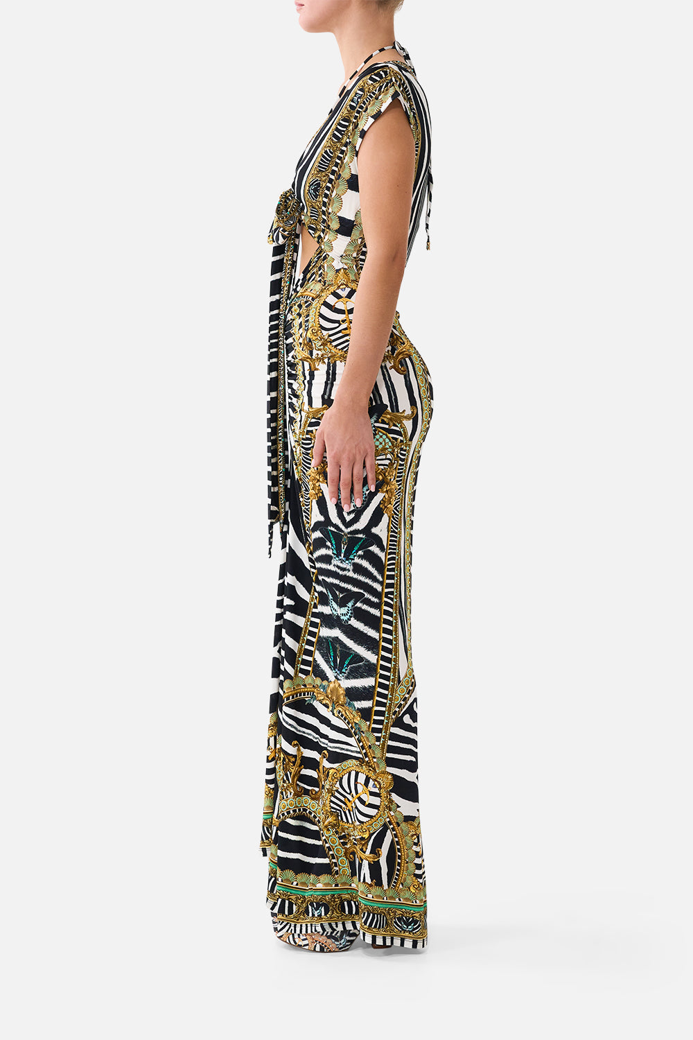 The Wrap Bodice Jersey Dress in print Zig Zag Zoo