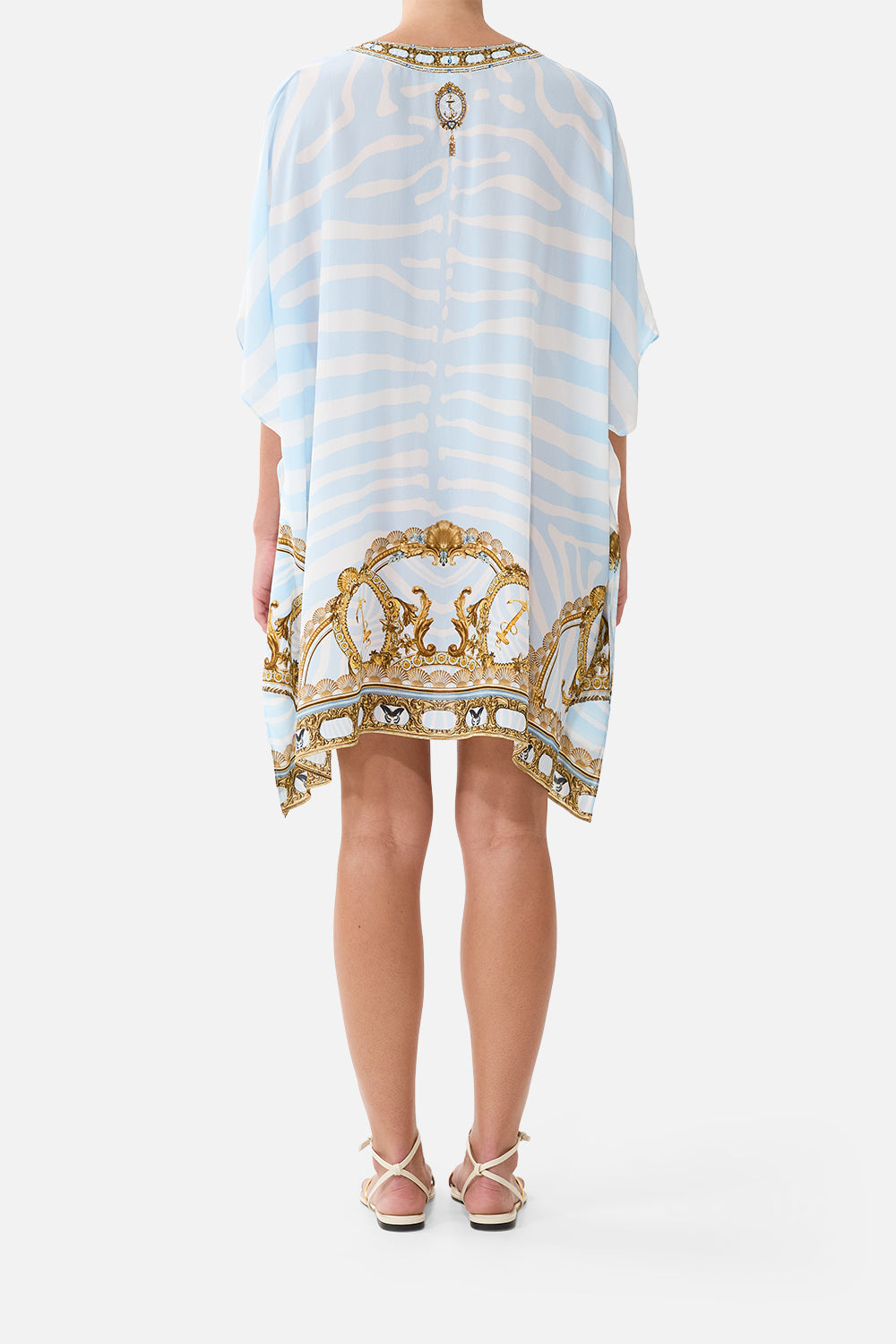 The Short Lace Up Kaftan in print Spirit Of Stripes