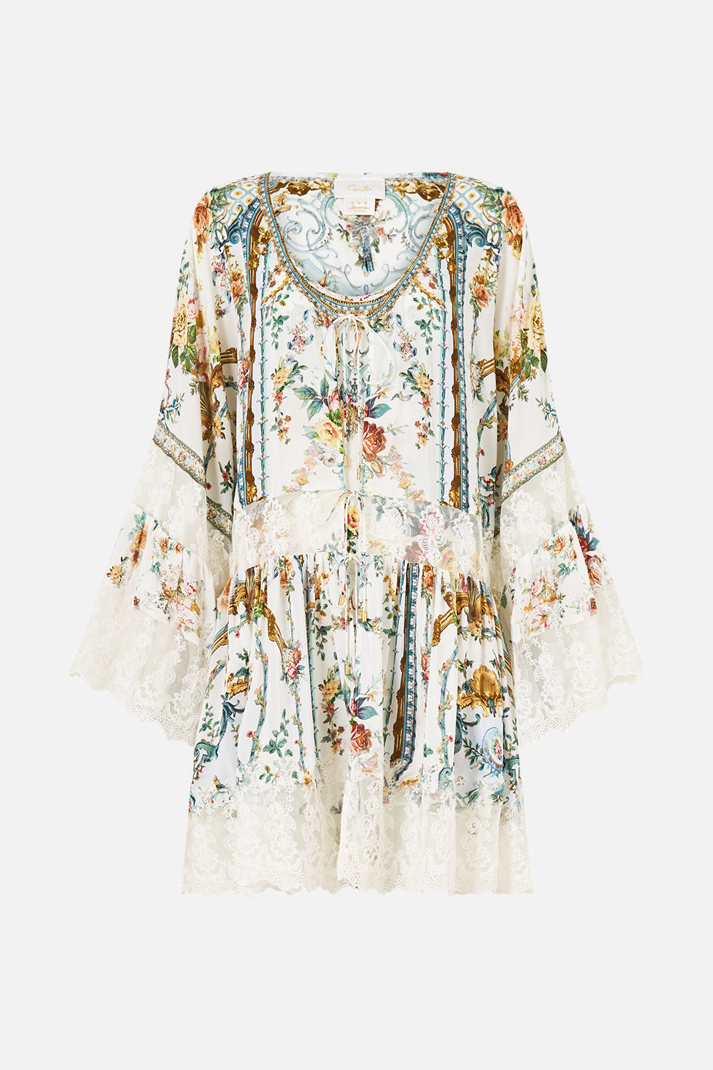 TIE FRONT RUFFLE DRESS BALLAD OF THE BIBLIOTHÈQUE