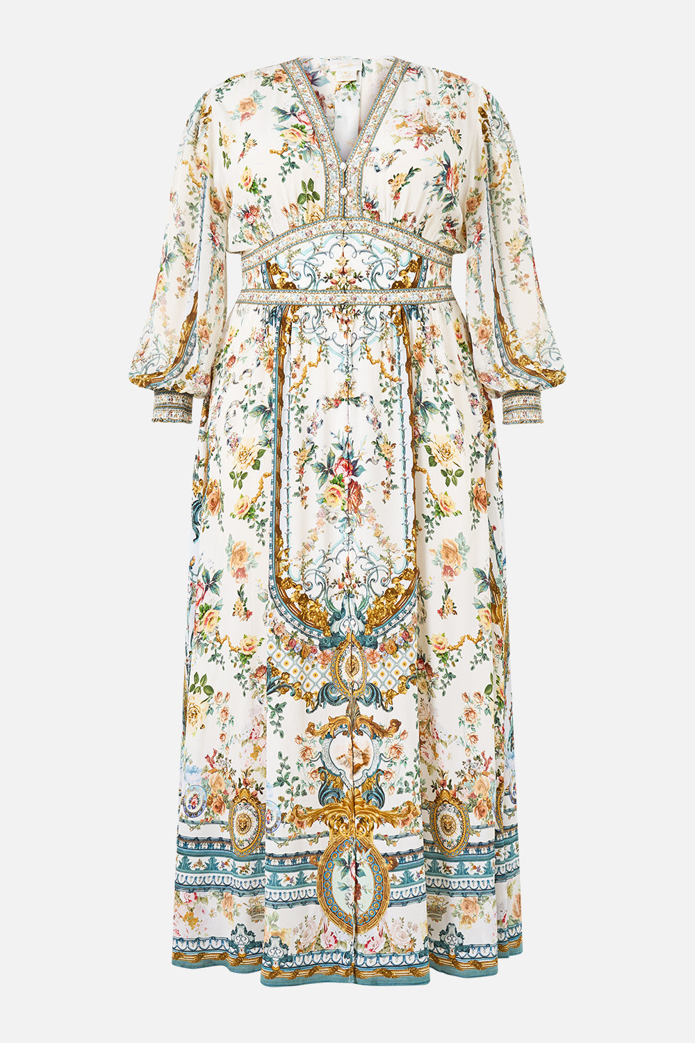 The Ballad Of The Bibliotheque Button Dress With Shaped Waistband