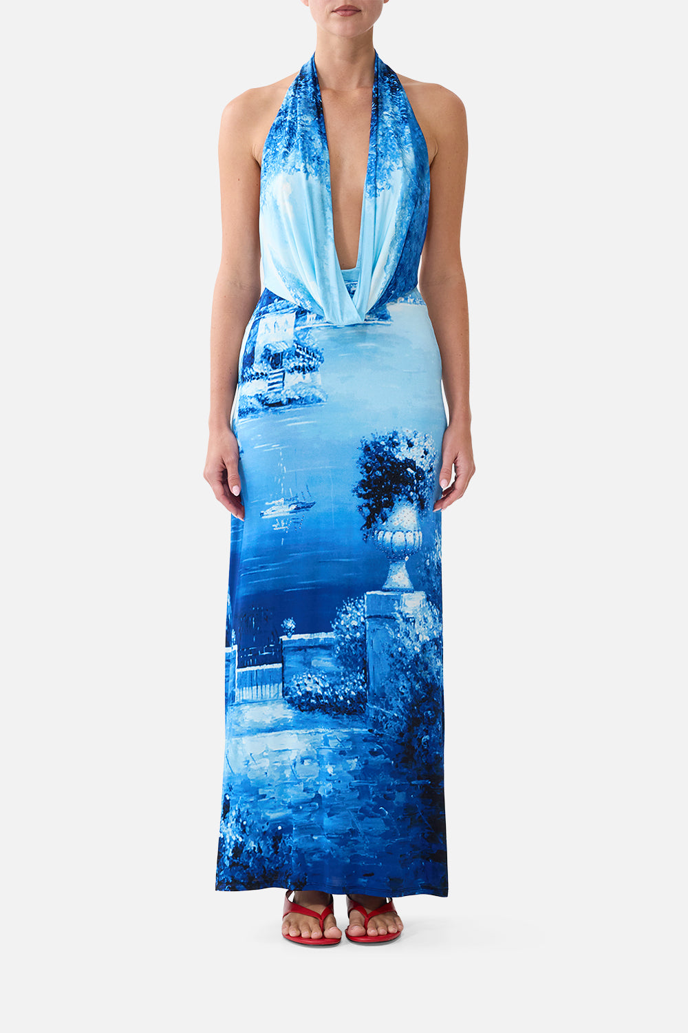 The Sweet Sacre Bleu Deep Cowl Plunge Dress