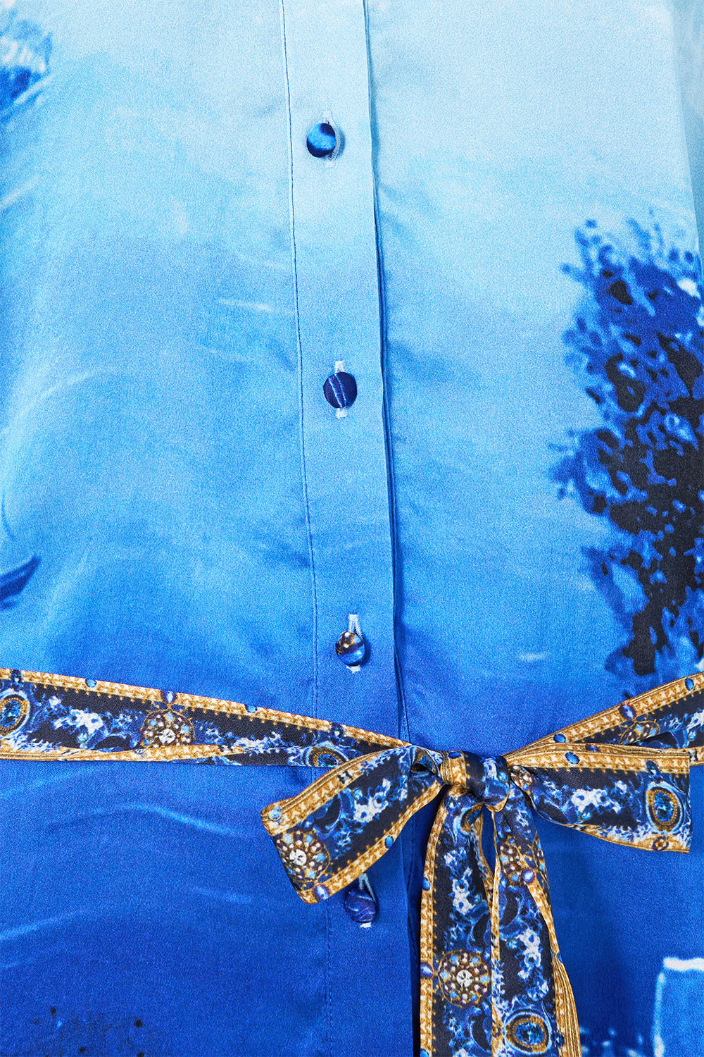 The Sweet Sacre Bleu Button Through Scarf Blouse