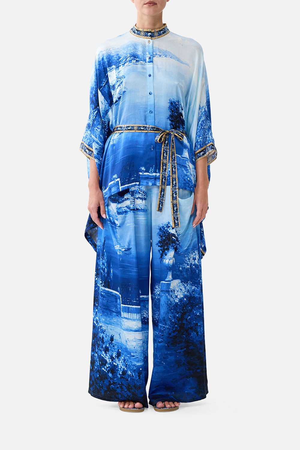 The Sweet Sacre Bleu Button Through Scarf Blouse