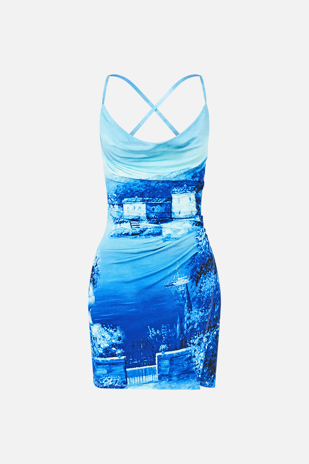 The Sweet Sacre Bleu Drape Jersey Mini Dress