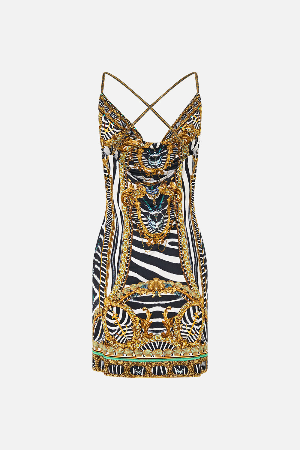 The Drape Jersey Mini Dress in print Zig Zag Zoo