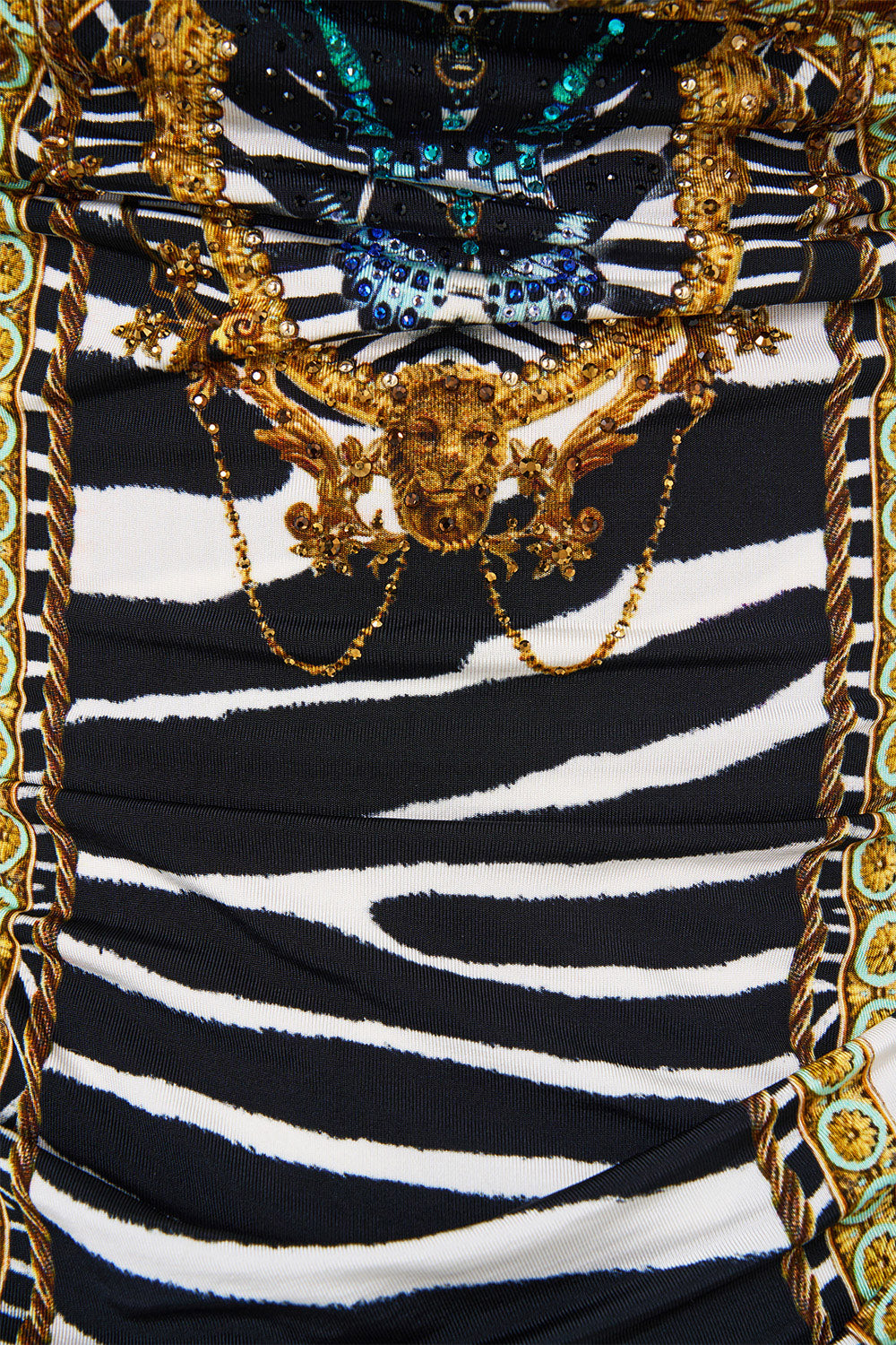 The Drape Jersey Mini Dress in print Zig Zag Zoo
