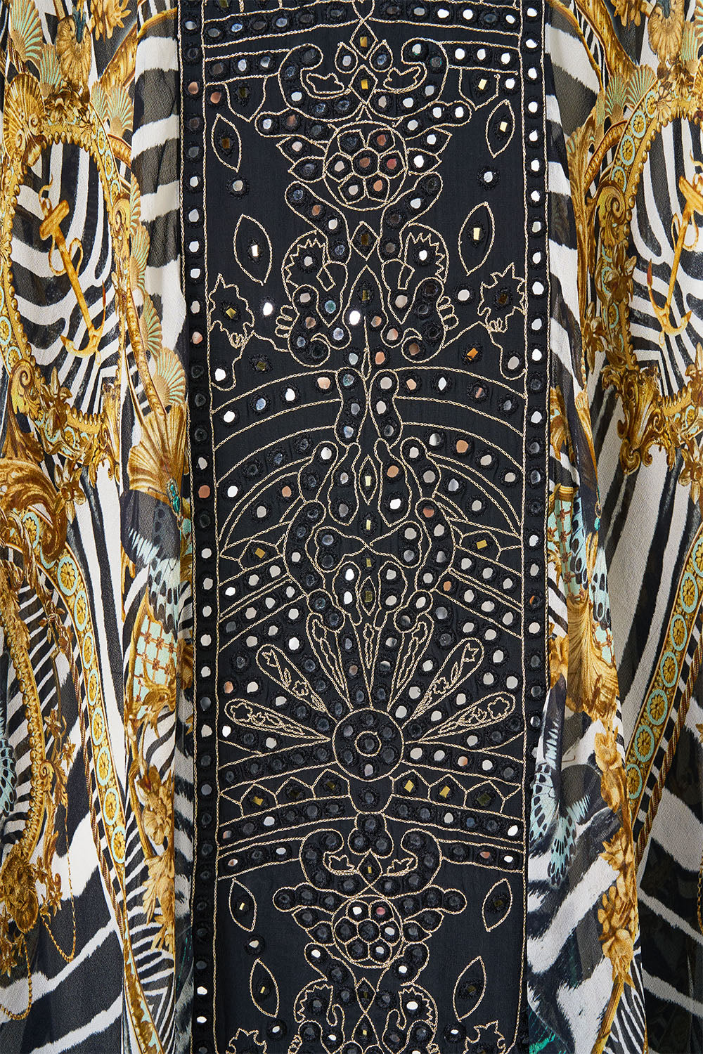 The CAMILLA Layer with Centre Back Panel in our Zig Zag Zoo print, fabric detail.