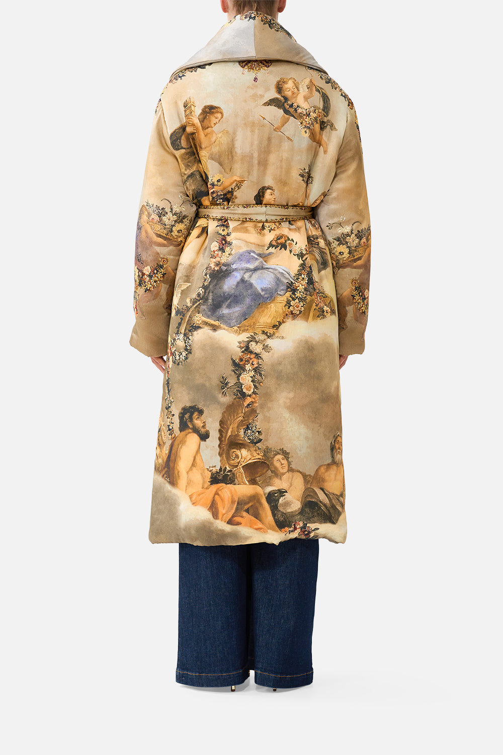QUILTED LONG WRAP COAT QUEEN OF BOHEMIA