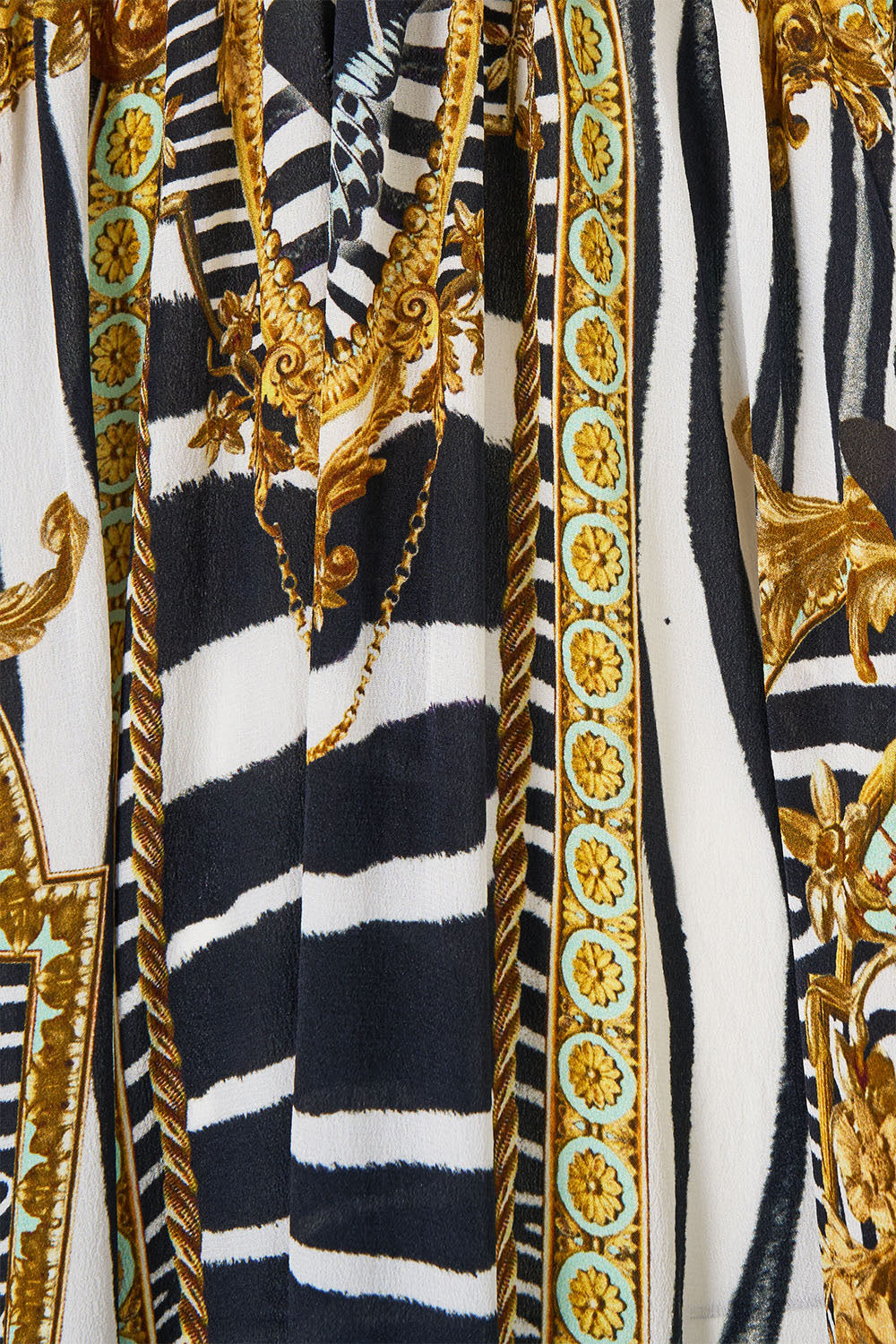 The CAMILLA Gathered Cut Out Dress in Print Zig Zag Zoo. Ghost View