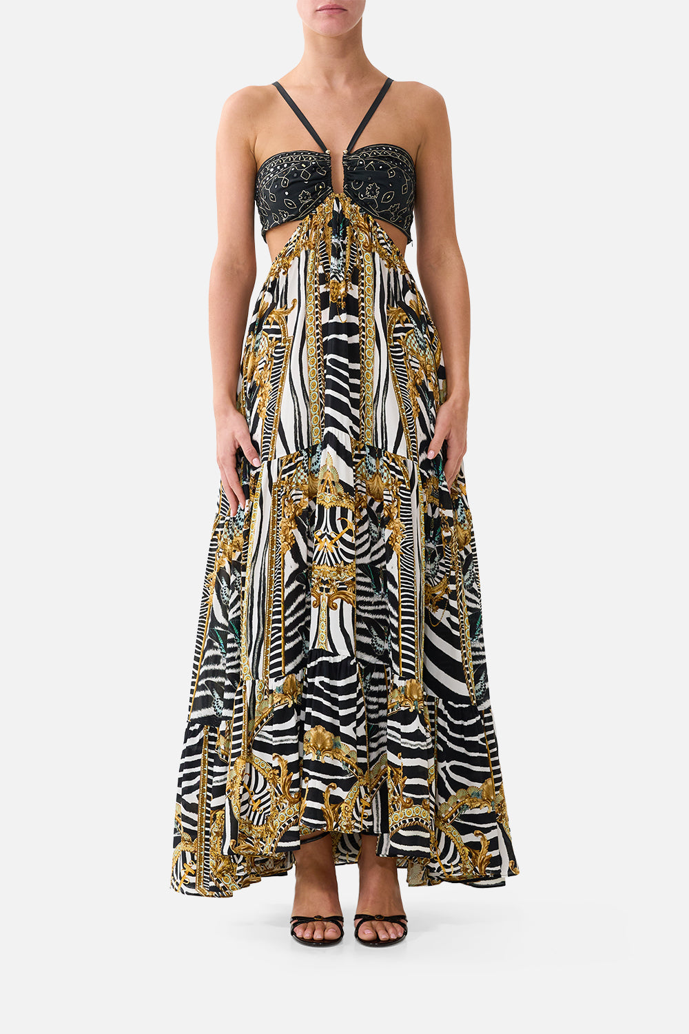 The Gathered Cut Out Dress in print Zig Zag Zoo