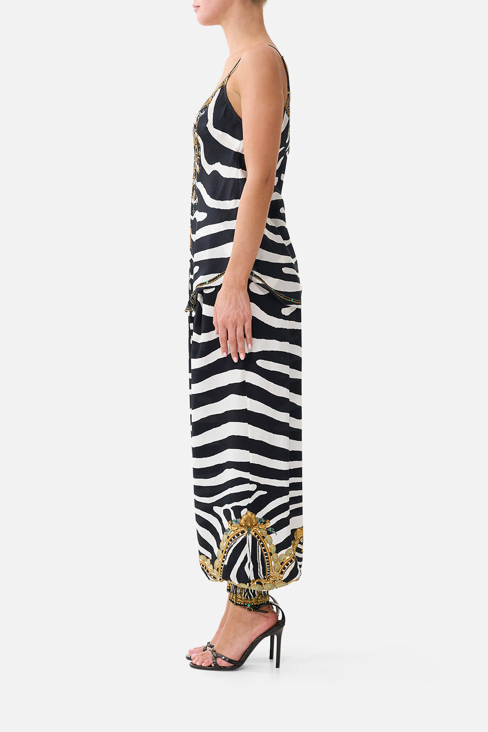 The V Neck Bias Cami in print Zig Zag Zoo