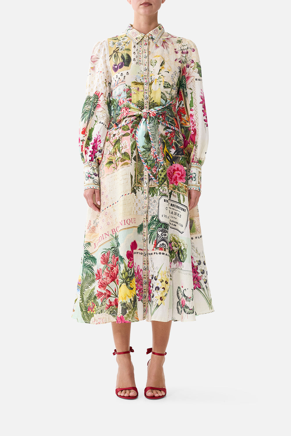 WAIST TIE SHIRT DRESS LA BELLE BOTANIQUE