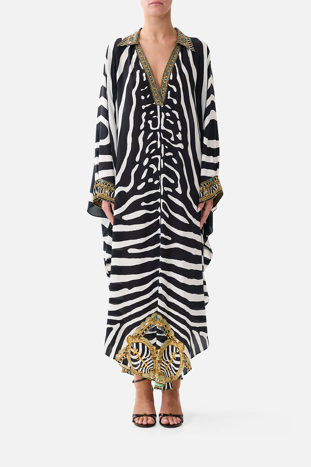 The Long Kaftan With Button Cuff in print Zig Zag Zoo