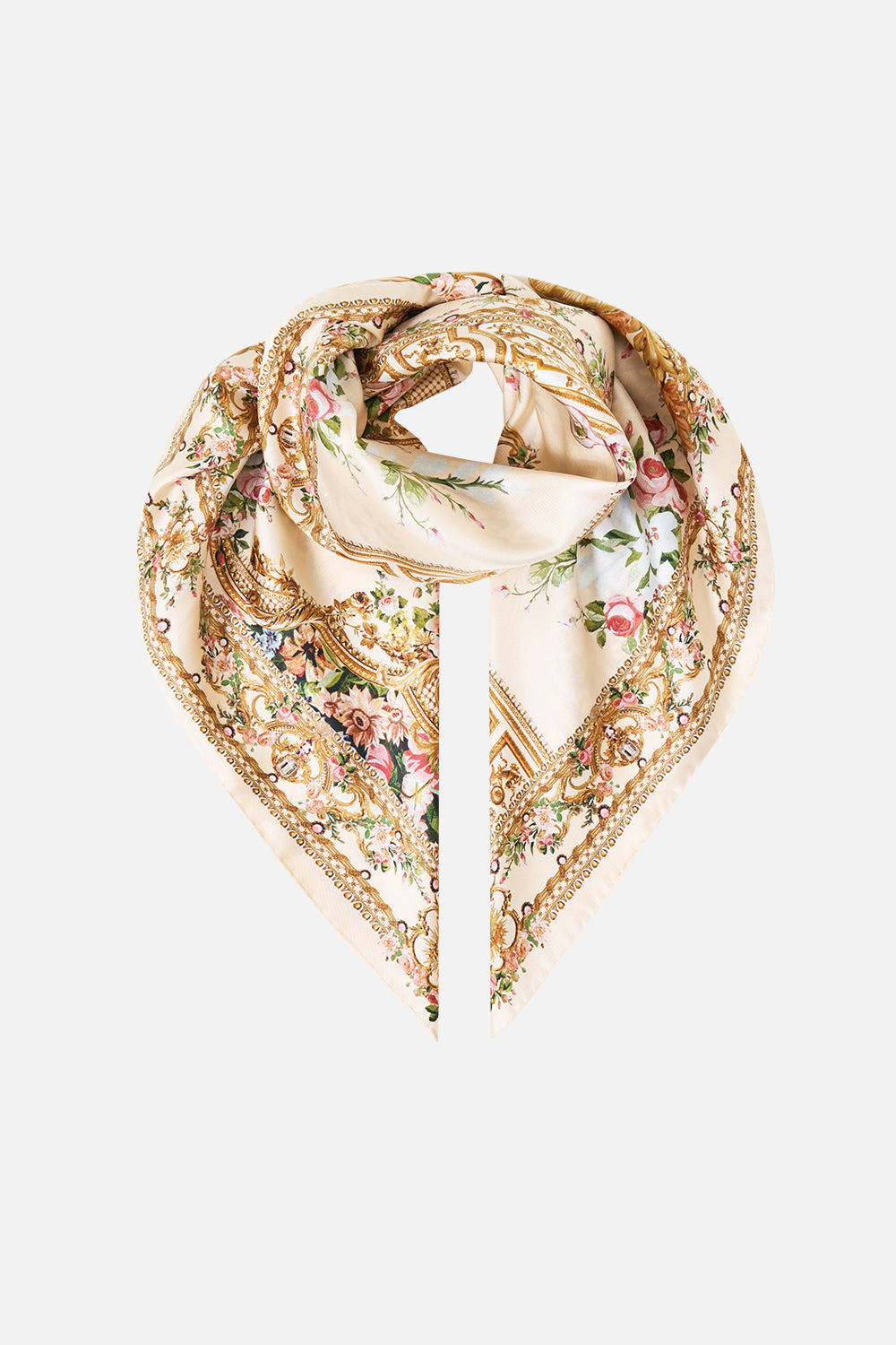 The CAMILLA Printed Silk Twill Square Scarf in Print A Certain Je Ne Sais Quoi