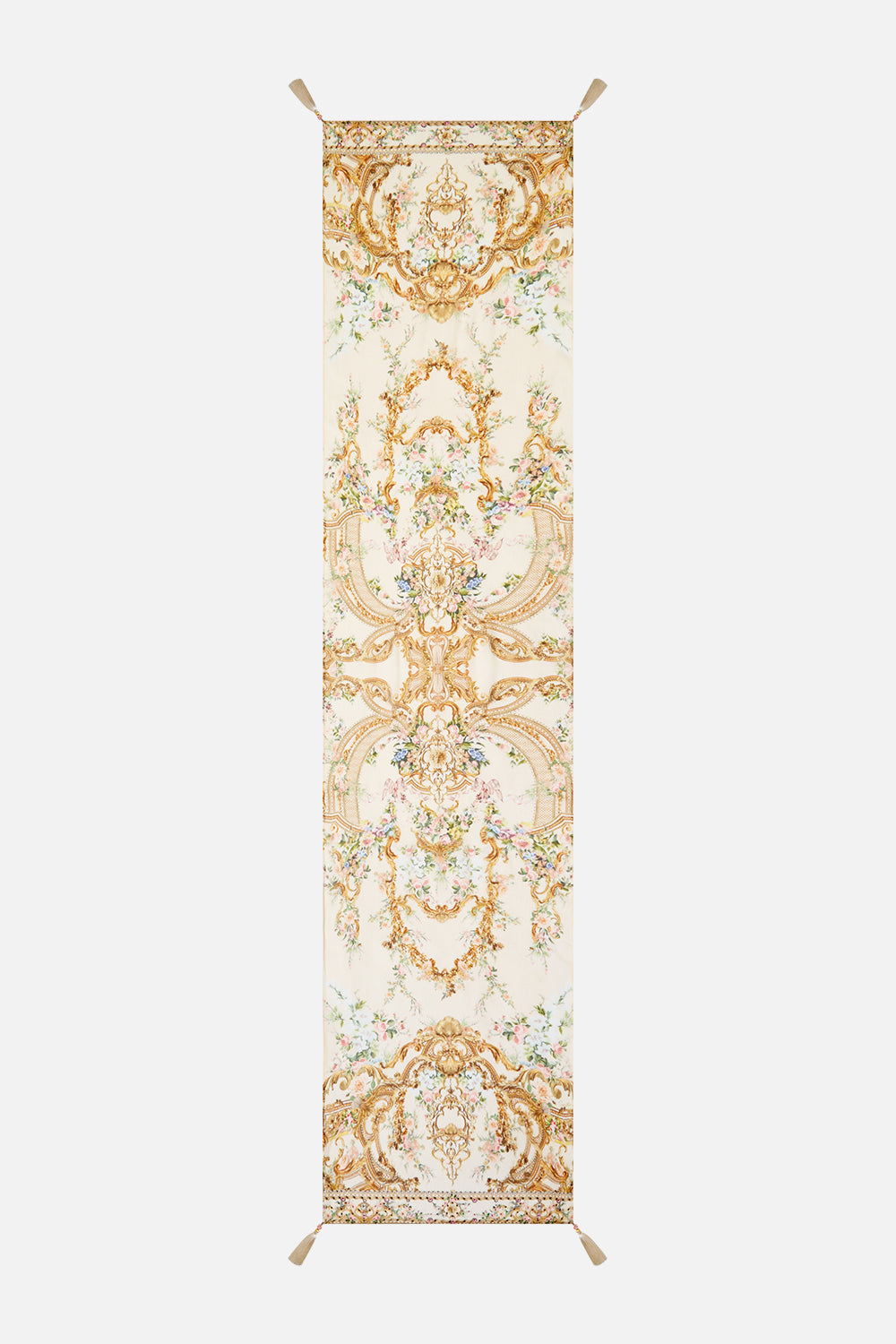 The CAMILLA Long Silk Crinkle Chiffon Scarf in print A Certain Je Ne Sas Quoi