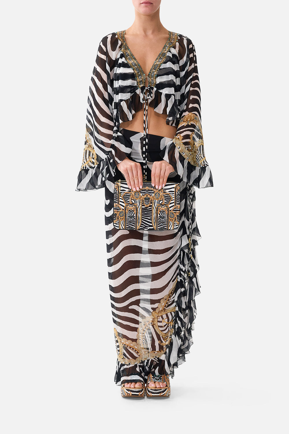 The Small Canvas Clutch in print Zig Zag Zoo