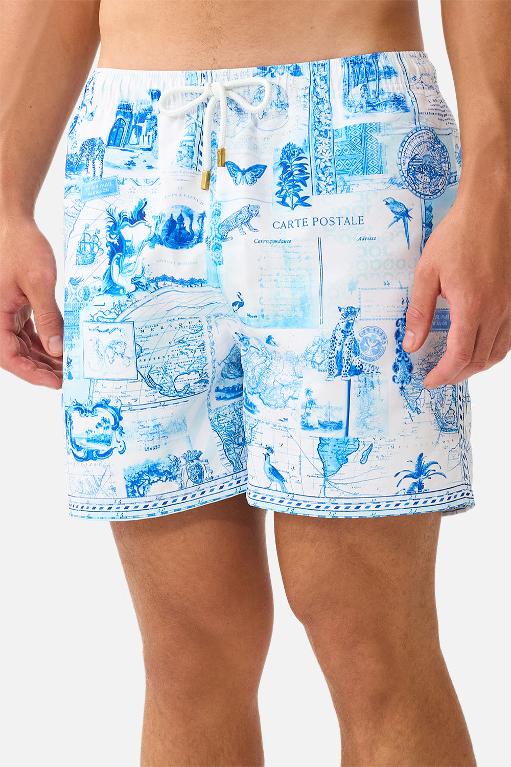 MID LENGTH BOARDSHORT WITH ELASTIC WAIST JOURNAL DE VOYAGE
