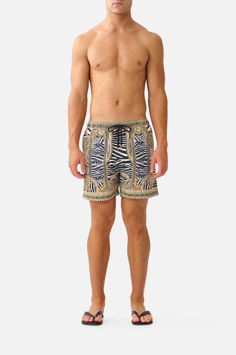 The Mid Length Boardshort With Elastic Waist in print Zig Zag Zoo