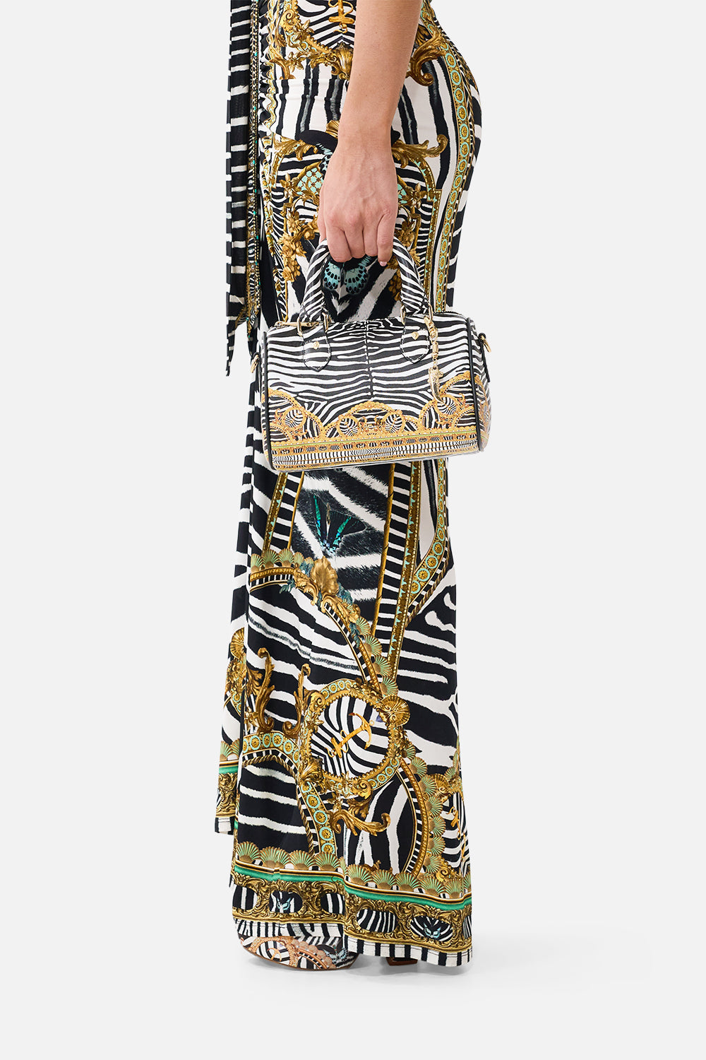 The Barrel Bag With Leather Trims in print Zig Zag Zoo