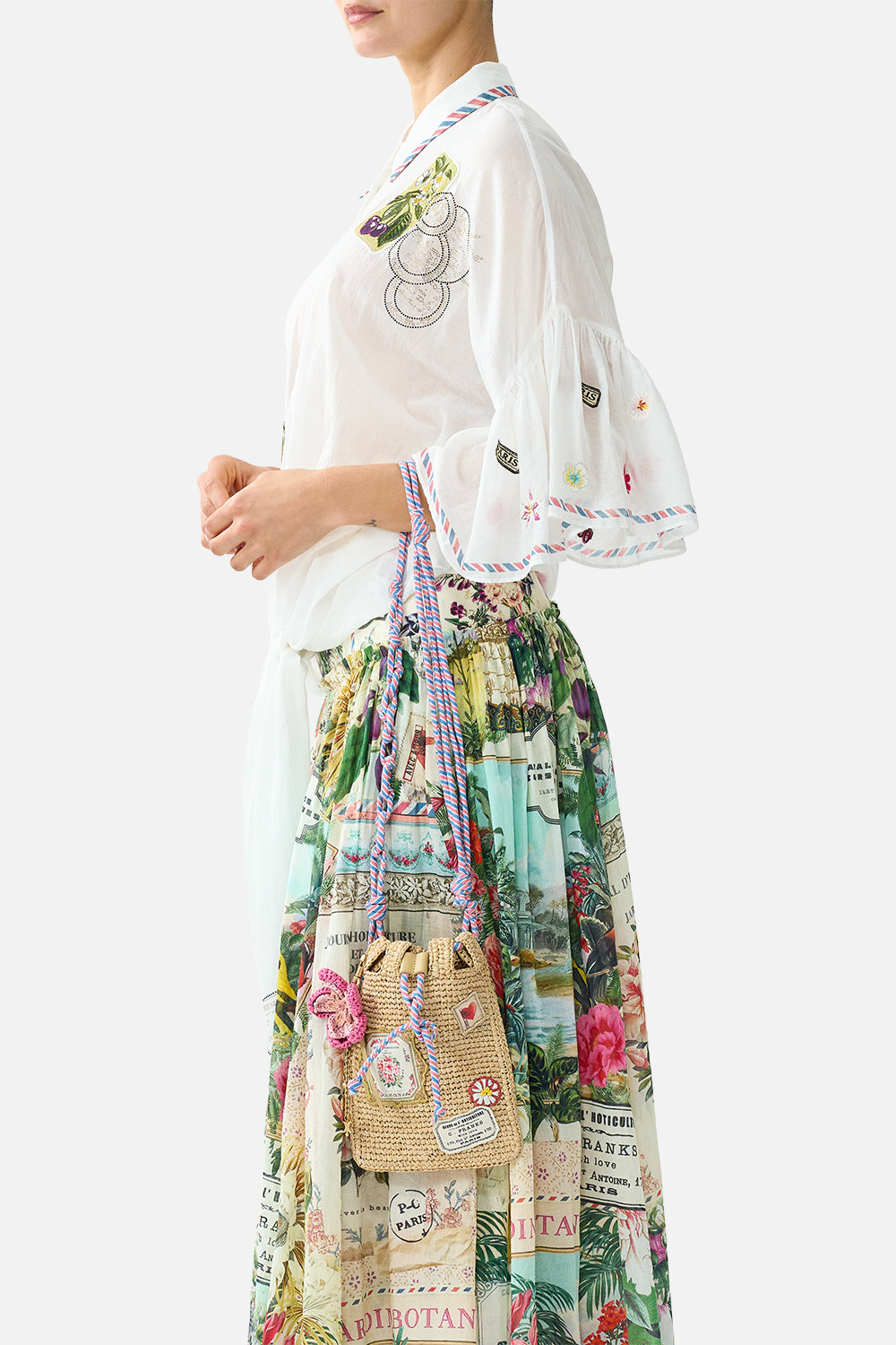RAFFIA CROSSBODY HIP BAG LA BELLE BOTANIQUE
