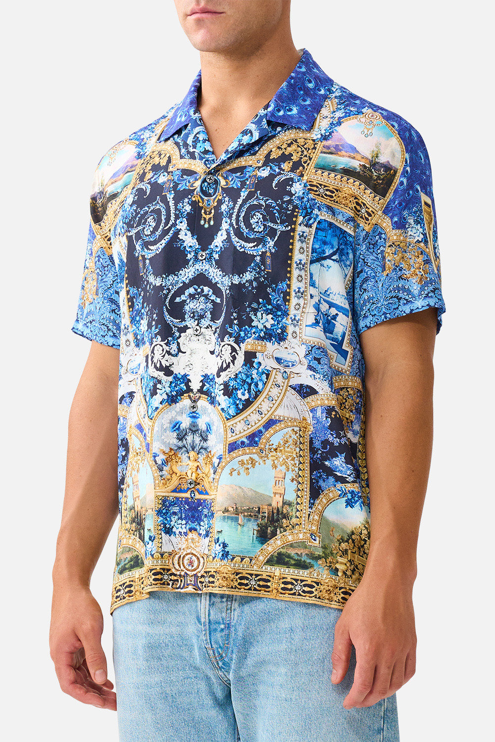 The Sweet Sacre Bleu Short Sleeve Camp Collared Shirt