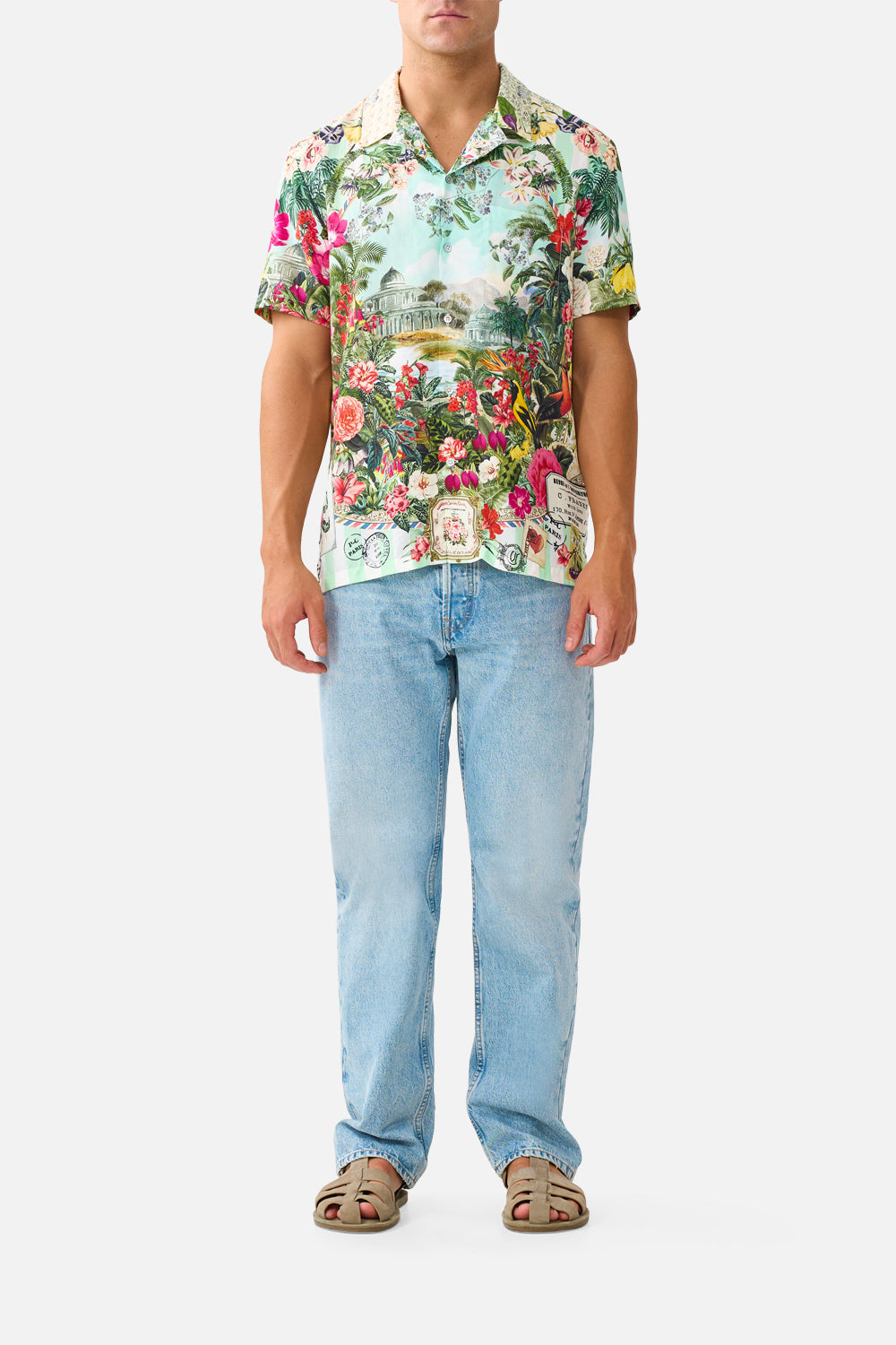 SHORT SLEEVE CAMP COLLARED SHIRT LA BELLE BOTANIQUE
