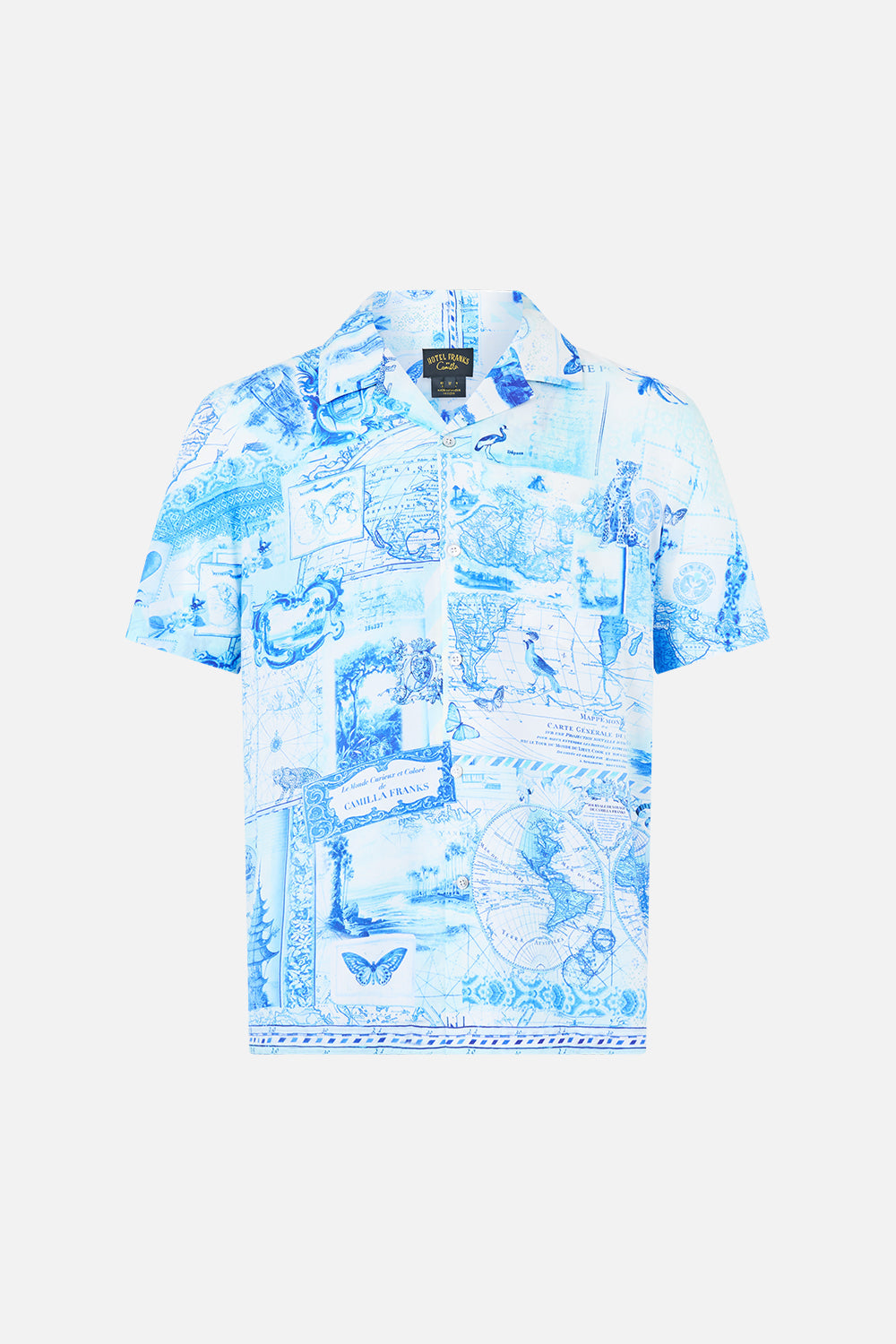 SHORT SLEEVE CAMP COLLARED SHIRT JOURNAL DE VOYAGE