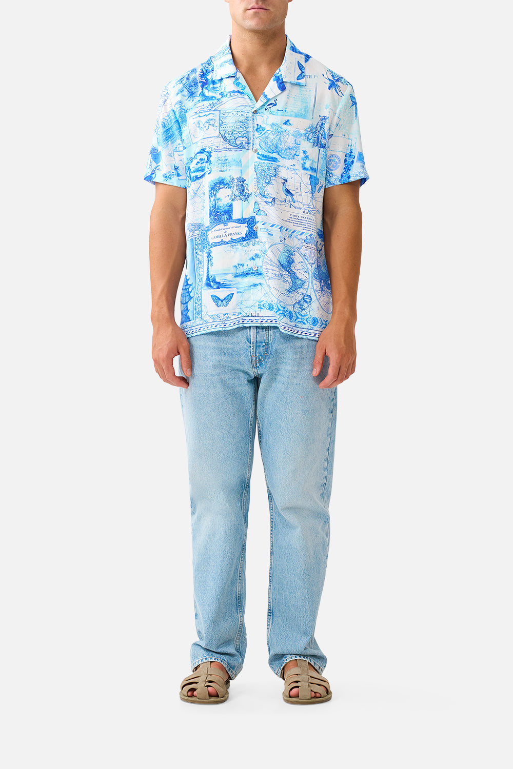 SHORT SLEEVE CAMP COLLARED SHIRT JOURNAL DE VOYAGE