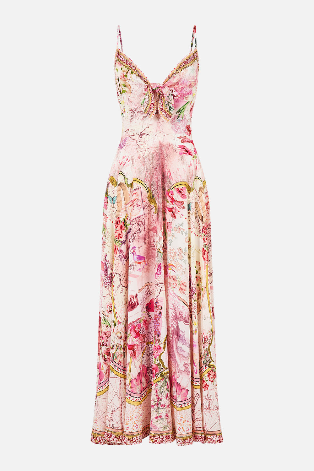 LONG DRESS WITH TIE FRONT JOURNAL DE VOYAGE