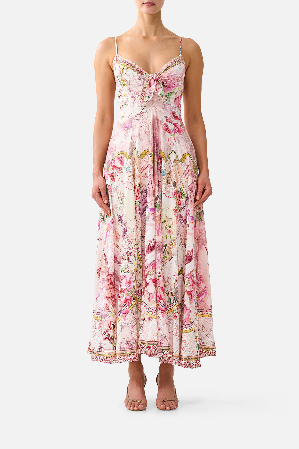 LONG DRESS WITH TIE FRONT JOURNAL DE VOYAGE