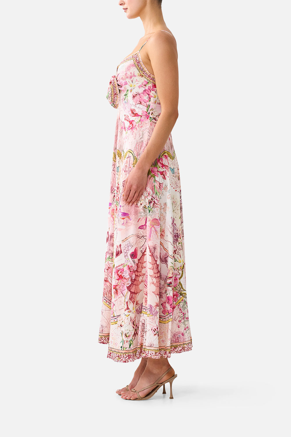 LONG DRESS WITH TIE FRONT JOURNAL DE VOYAGE