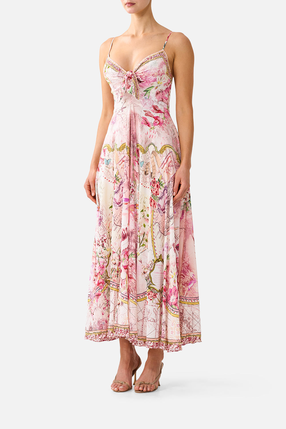 LONG DRESS WITH TIE FRONT JOURNAL DE VOYAGE