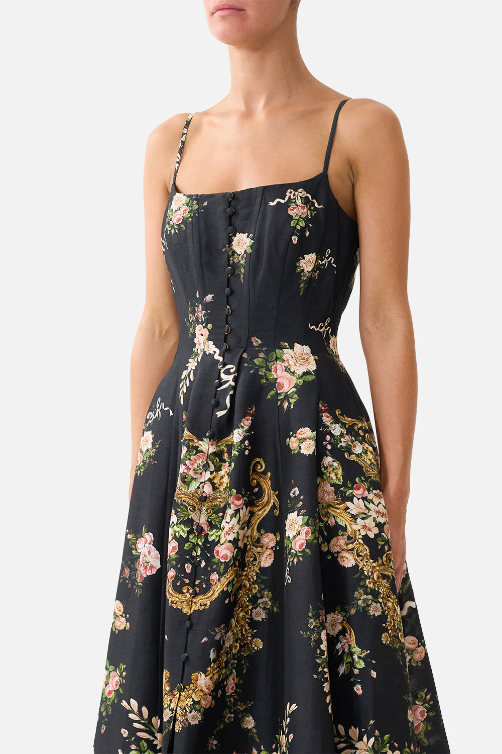 CORSET DRESS WITH LONG FLARED SKIRT VERSAILLES OR DIE