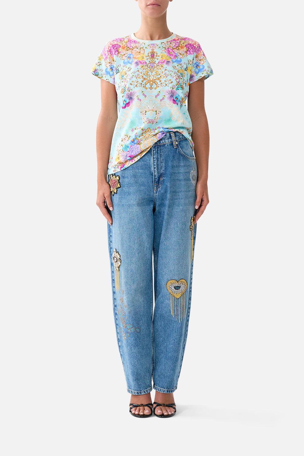 The CAMILLA STRAIGHT LEG PANT DAUGHTERS OF DUENDE in our  print.