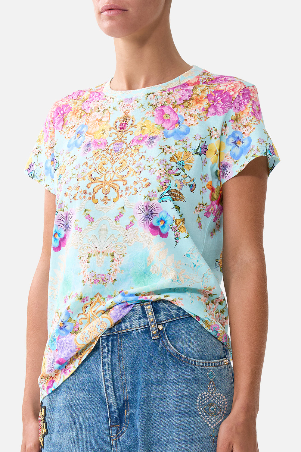The CAMILLA STRAIGHT LEG PANT DAUGHTERS OF DUENDE in our  print.