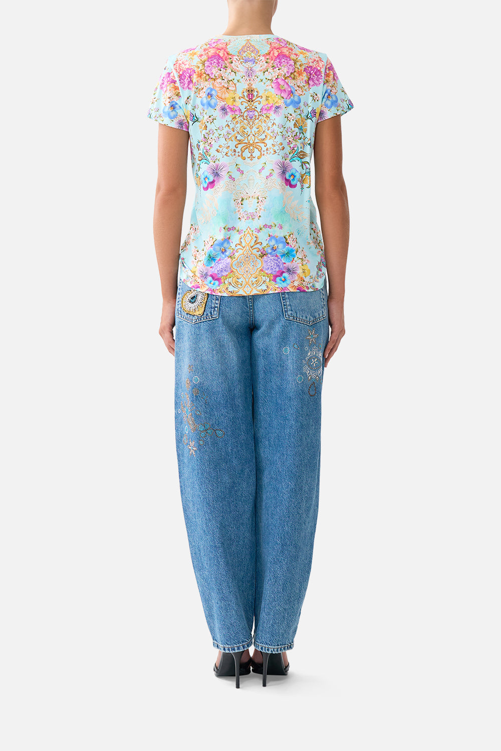 The CAMILLA STRAIGHT LEG PANT DAUGHTERS OF DUENDE in our  print.