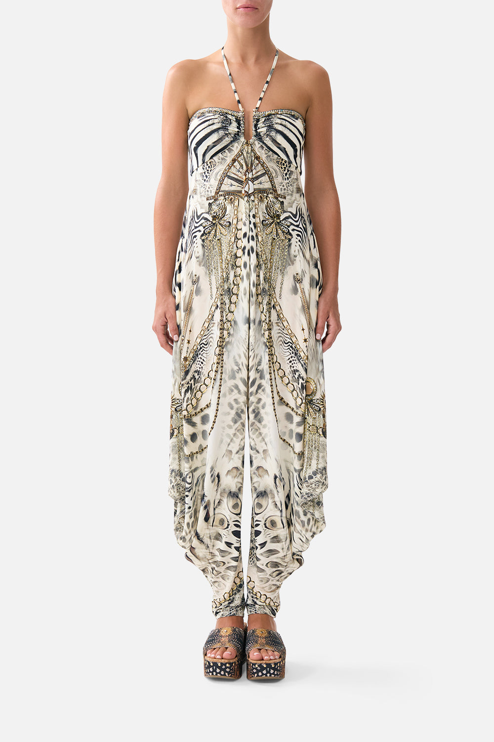 The CAMILLA TAILORED OVERSIZED COAT ADORNED IN ARANJUEZ in our  print.