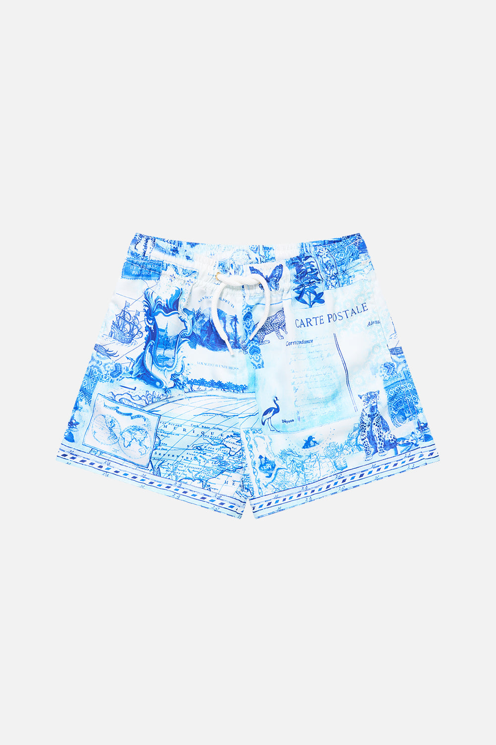 BOYS MID LENGTH BOARDSHORT W ELASTIC WAIST JOURNAL DE VOYAGE