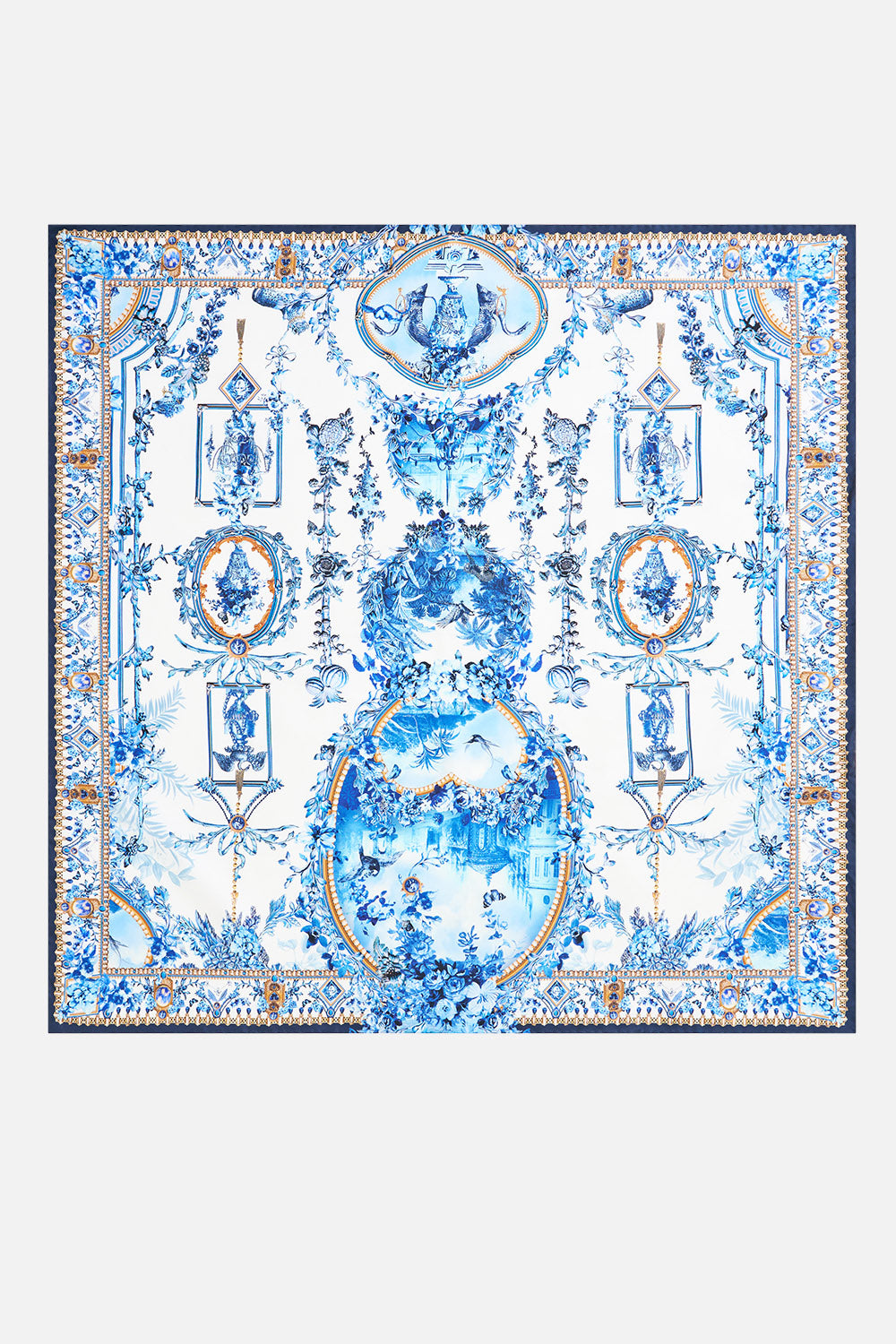 The CAMILLA Printed Silk Twill Square Scarf The Porcelain Parlour in our The Porcelain Parlour print.