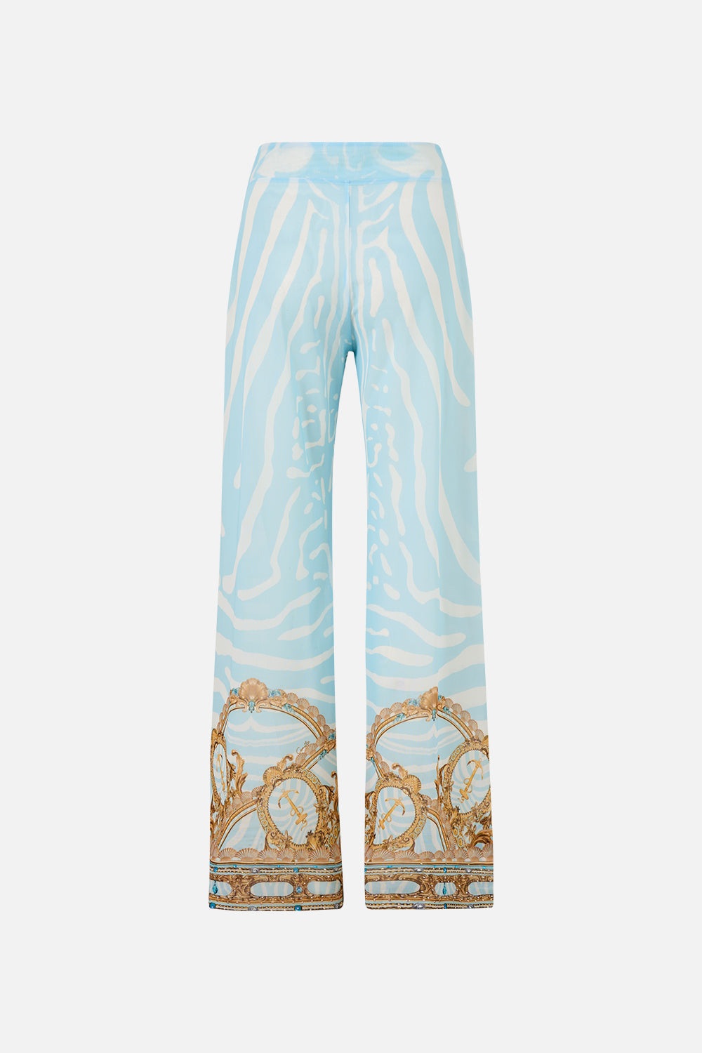 The CAMILLA Mesh Straight Leg Beach Pant in Print Spirit of Stripes. Ghost View Back