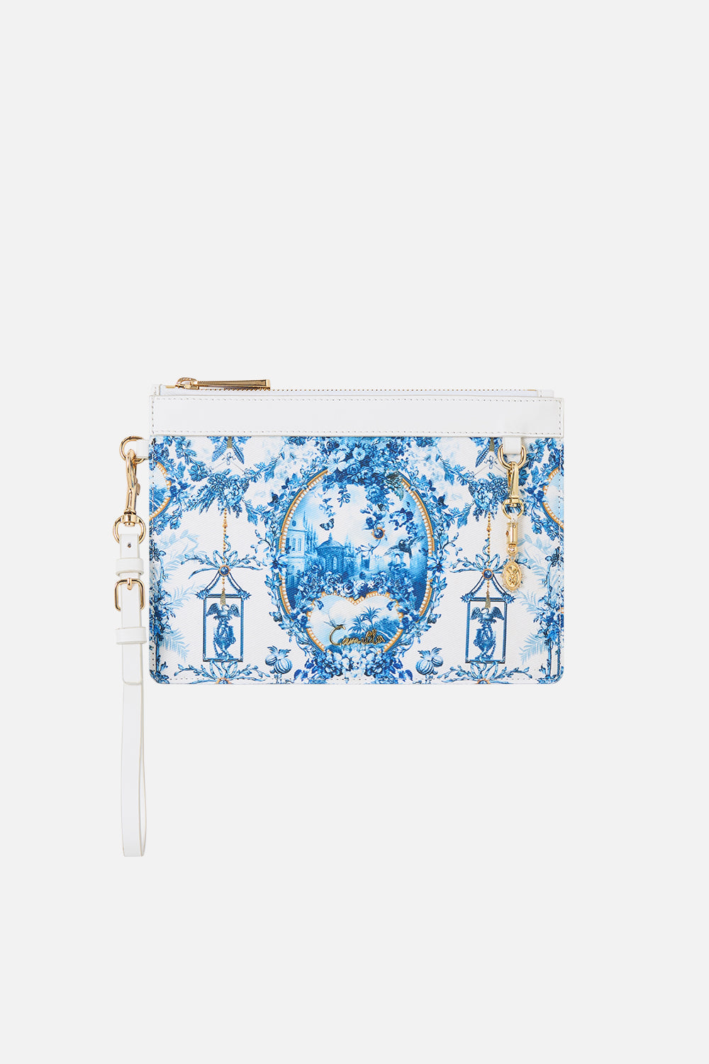 The CAMILLA Clutch With Wristlet The Porcelain Parlour in our The Porcelain Parlour print.